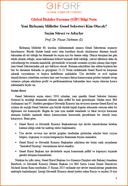 Yeni Birleşmiş Milletler Genel Sekreteri Kim Olacak? Seçim Süreci ve Adaylar