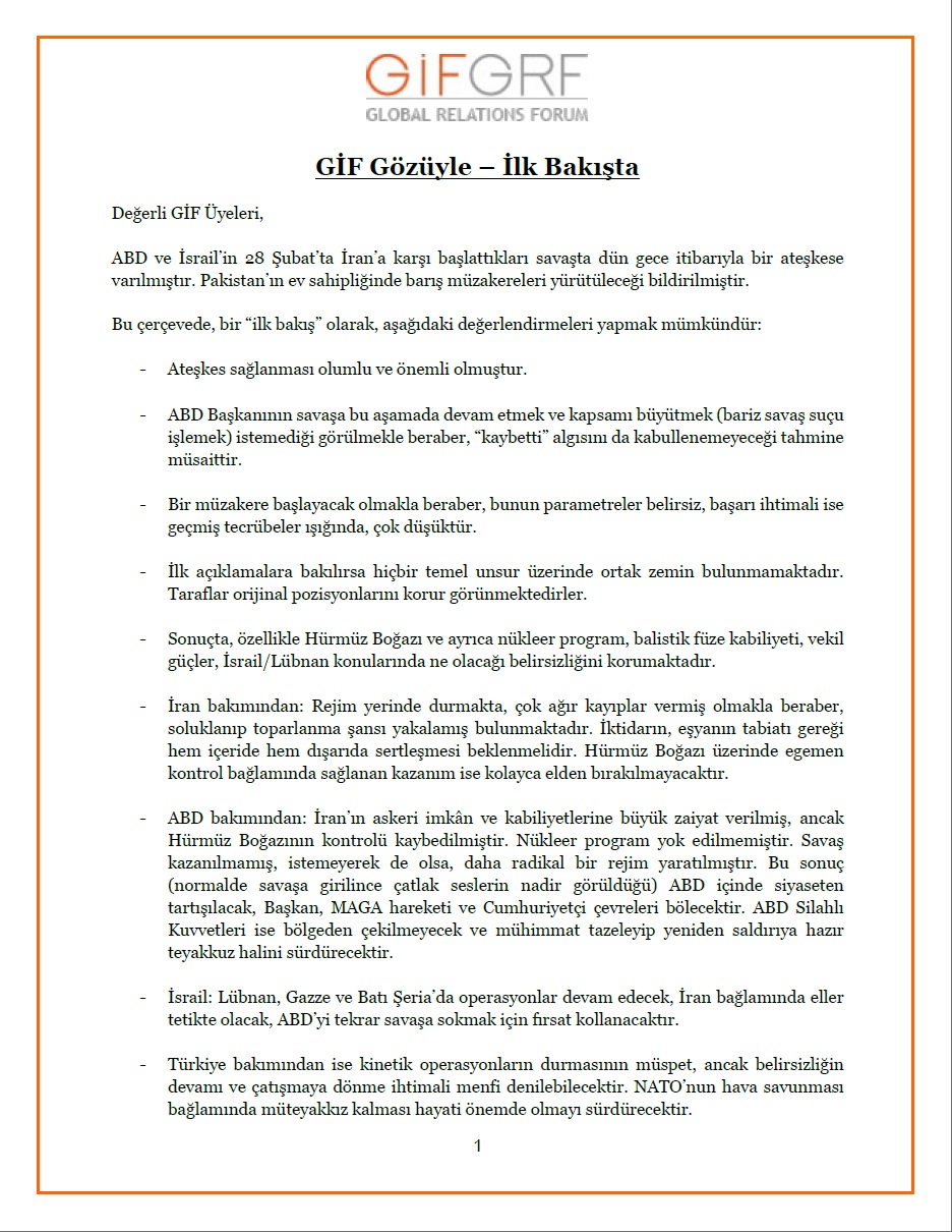 GİF Gözüyle - İlk Bakışta | İran Bağlamında Gelişmeler