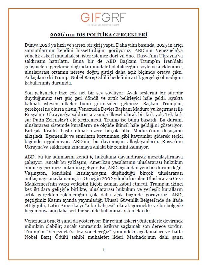 2026’nın Dış Politika Gerçekleri